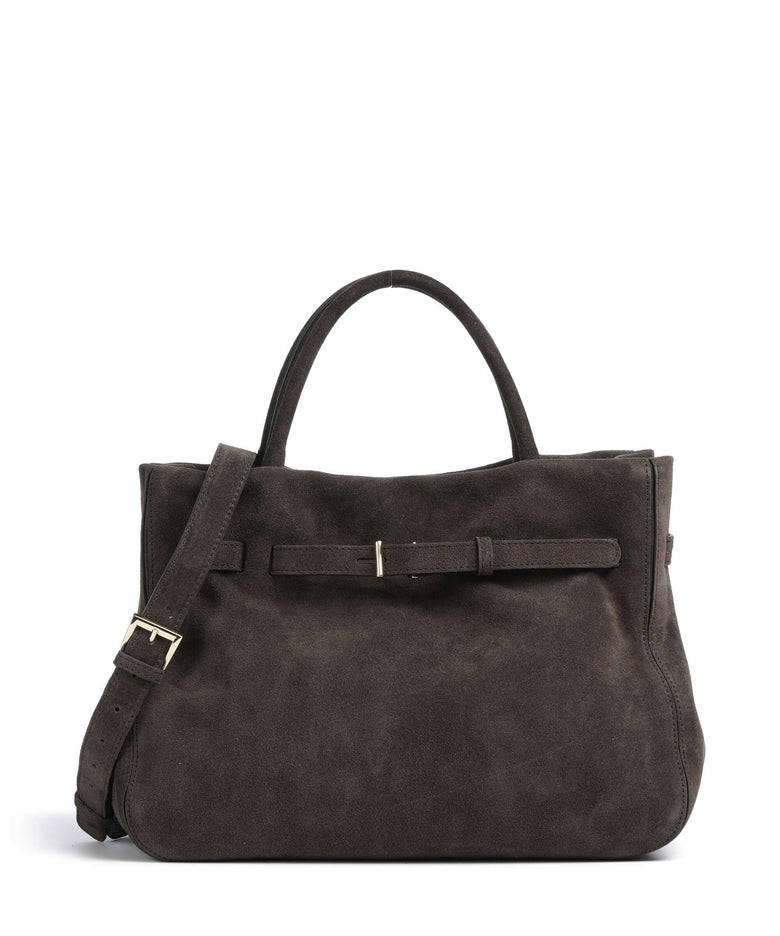 Abro Suede Jill Handbag dark brown