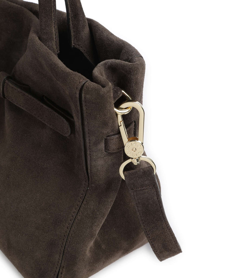 Abro Suede Jill Handbag dark brown