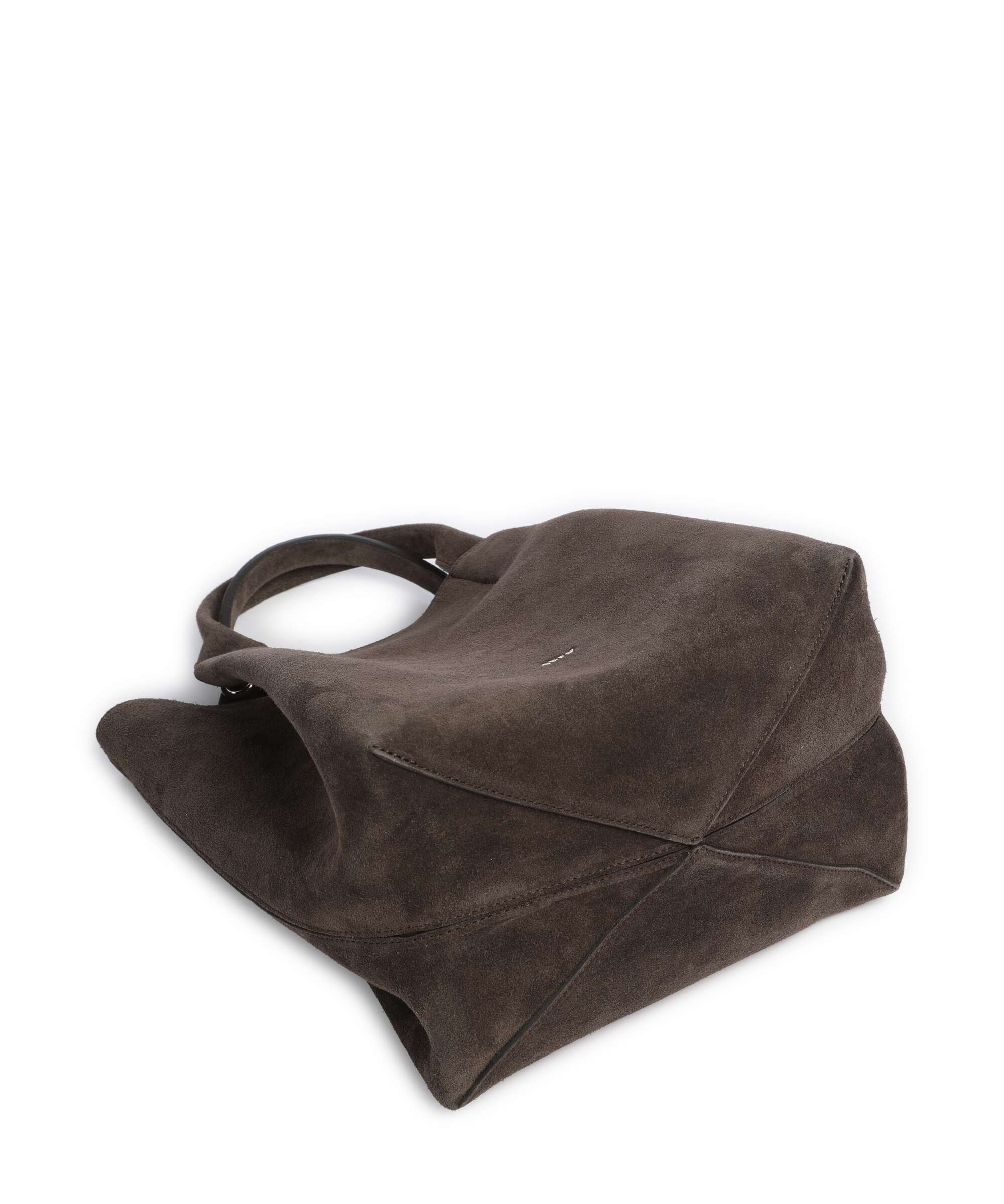 Abro Suede Essential Medium Handbag dark brown