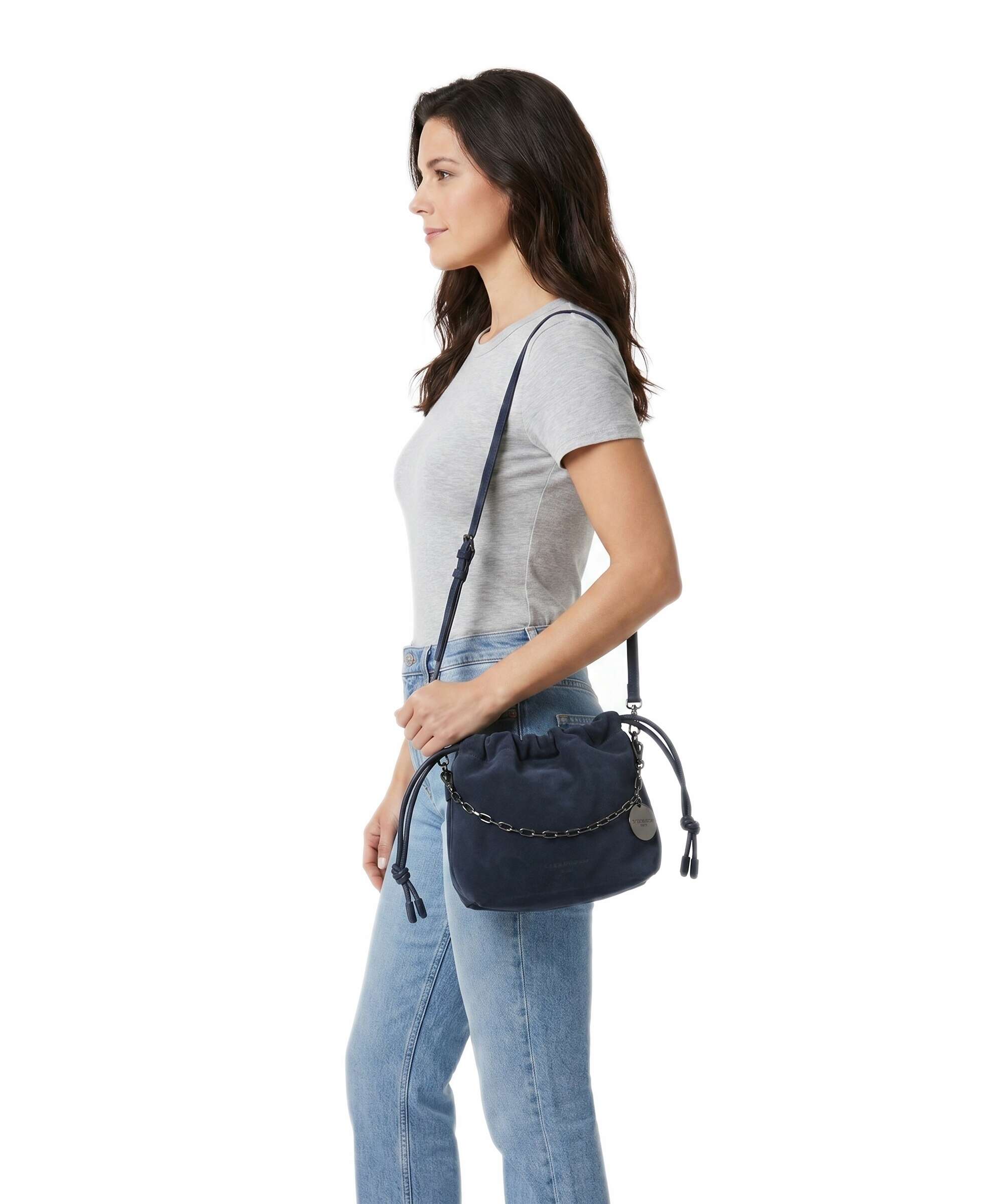 Liebeskind Lya II Hydro Suede S Bucket bag peacoat