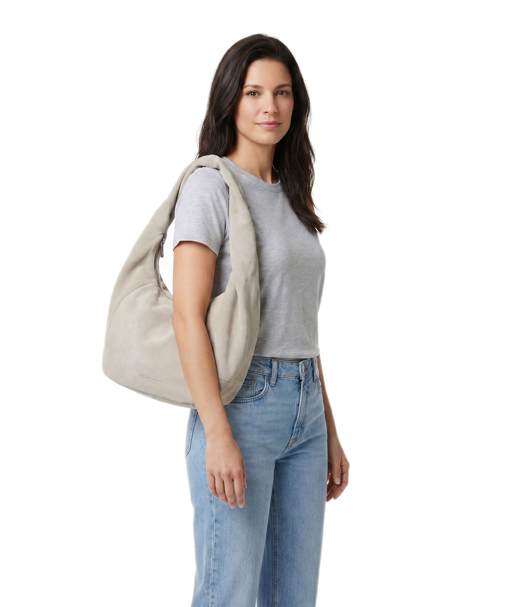 Liebeskind Farrah II Suede M Hobo bag beige