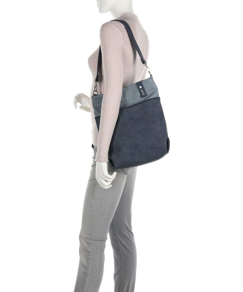 Zwei Jana J12 Hobo bag nubuk blue