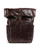 Buckle & Seam Crazy Horse Norman Rolltop ruksak brown/dot