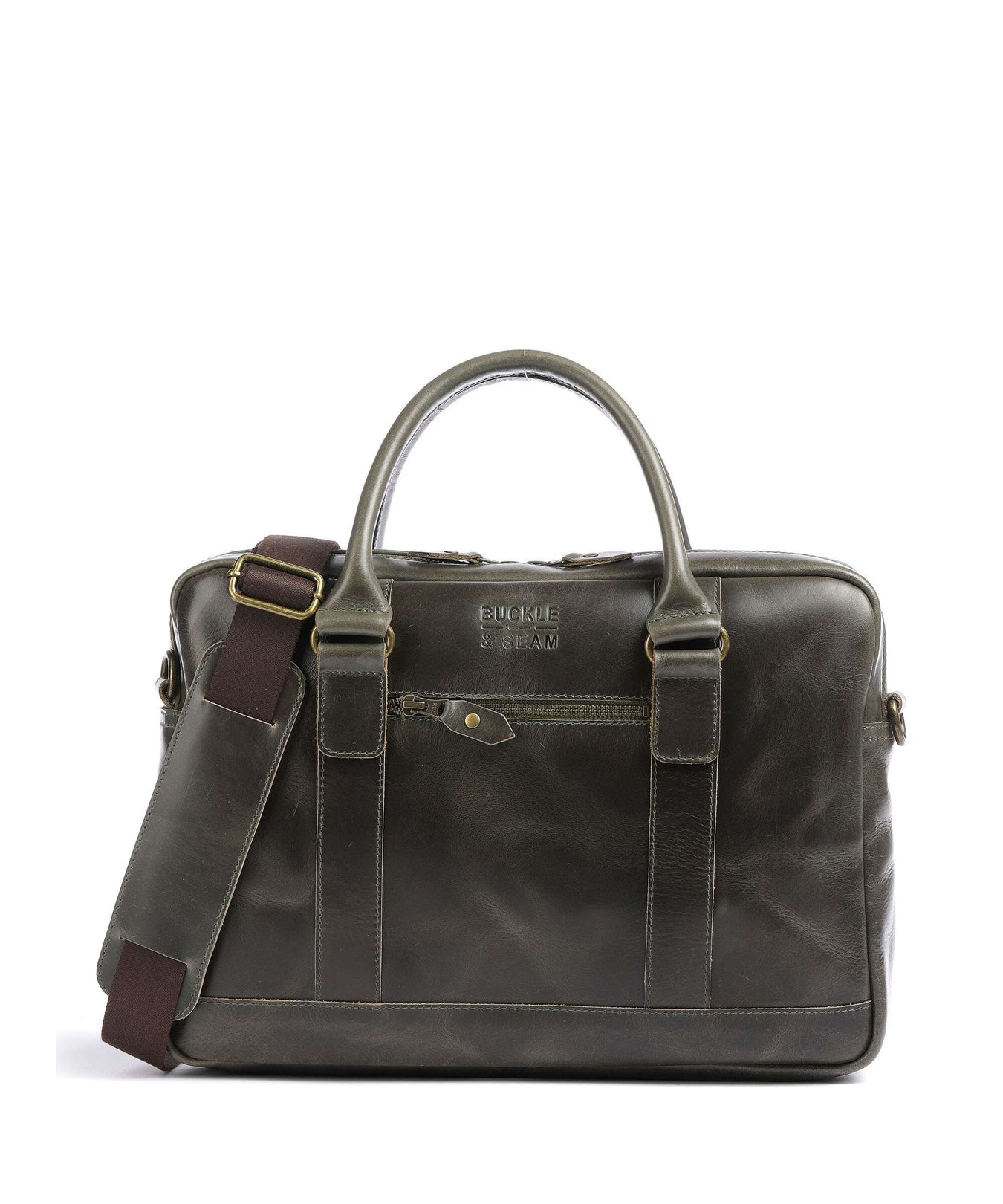 Buckle & Seam Crazy Horse Everett Briefcase olive