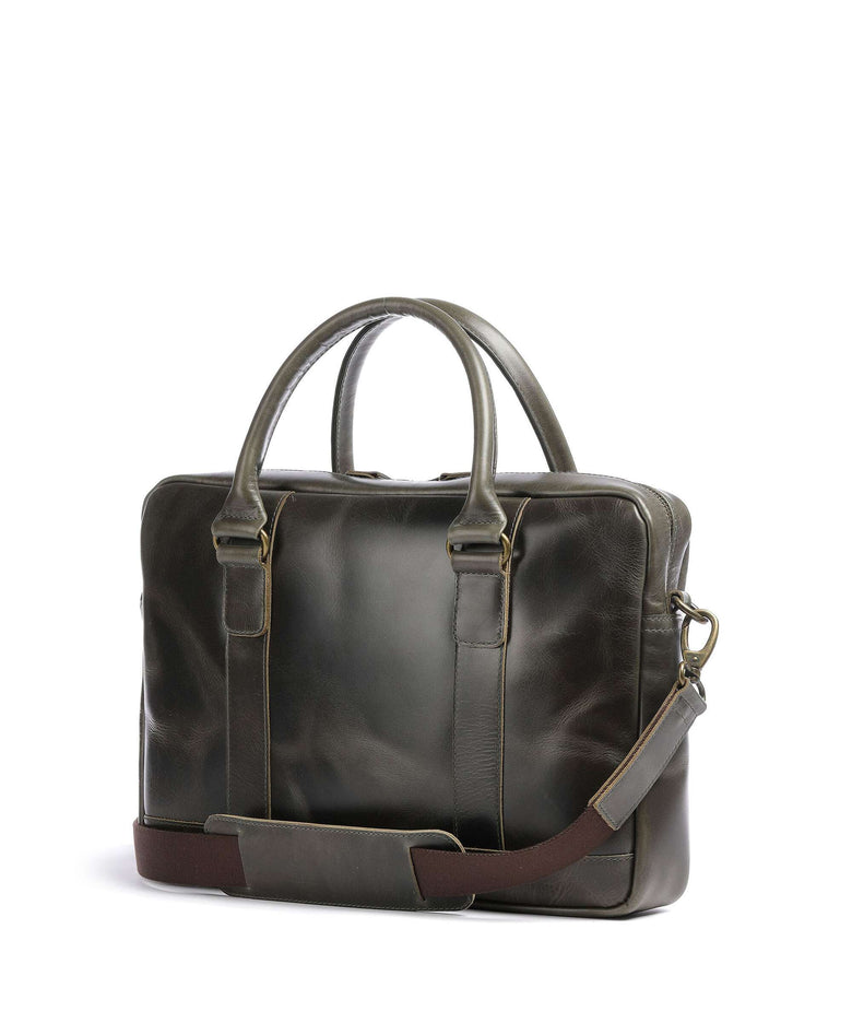 Buckle & Seam Crazy Horse Everett Briefcase olive