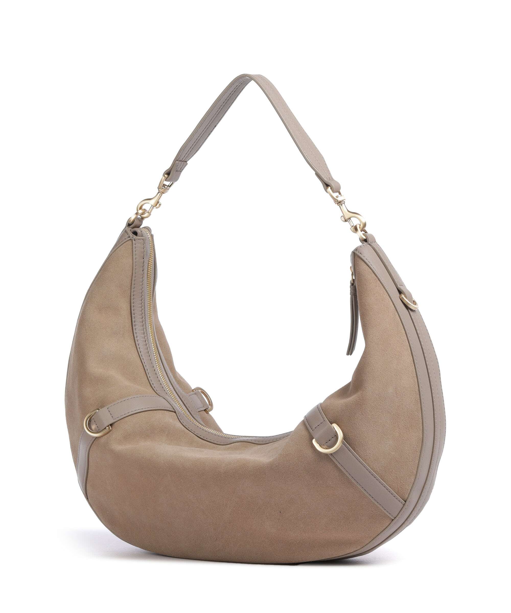 Les Visionnaires Enya Cozy Hobo bag mushroom/capuccino beige