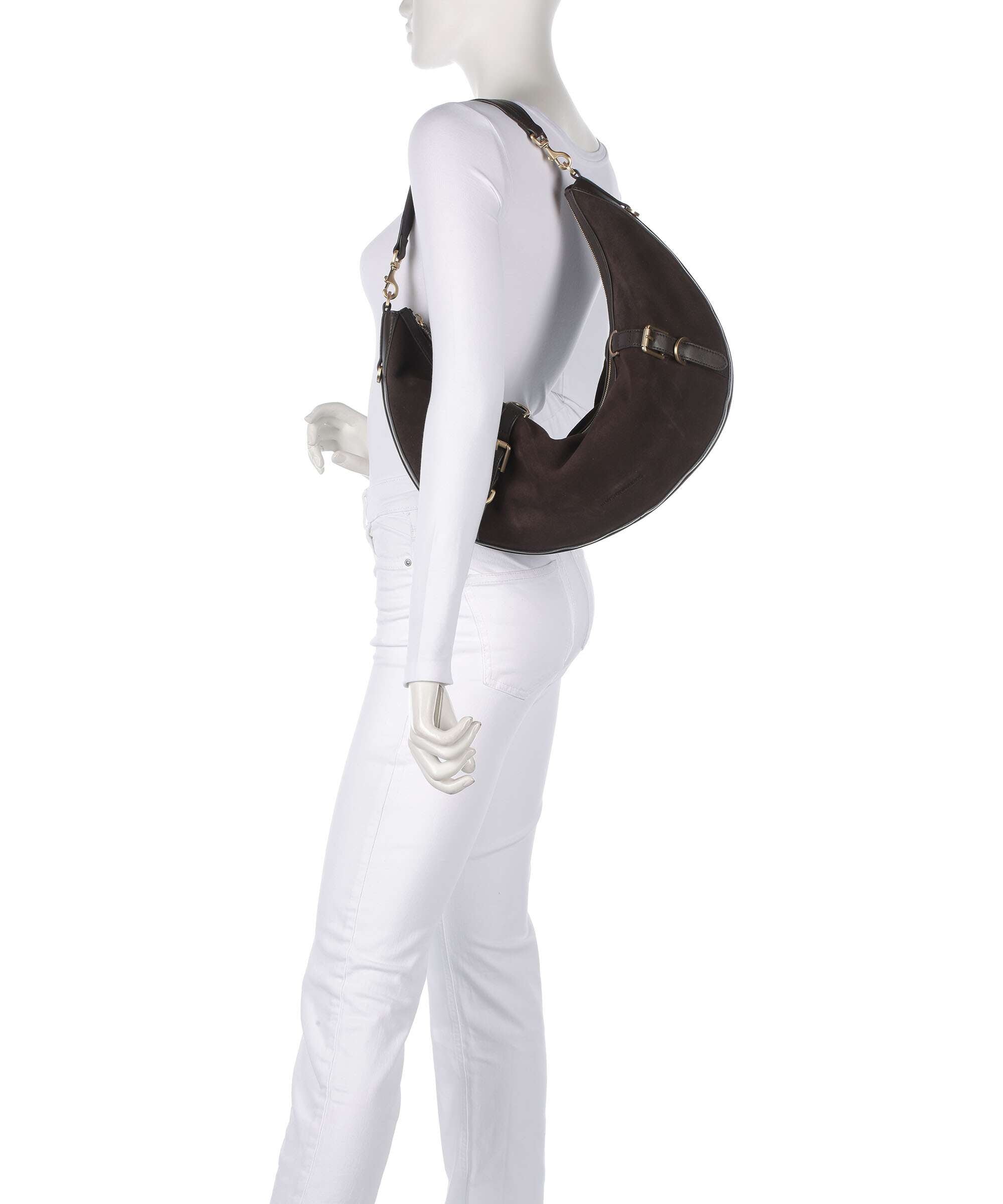 Les Visionnaires Enya Cozy Hobo bag chocolate brown