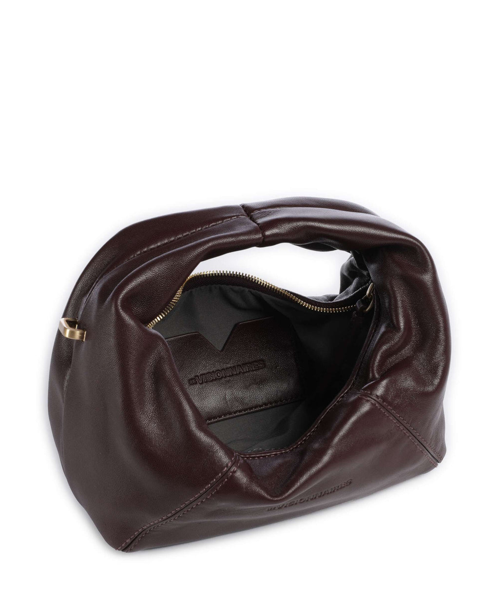 Les Visionnaires Greta Icon Crinkle Silky Handbag vinyard red