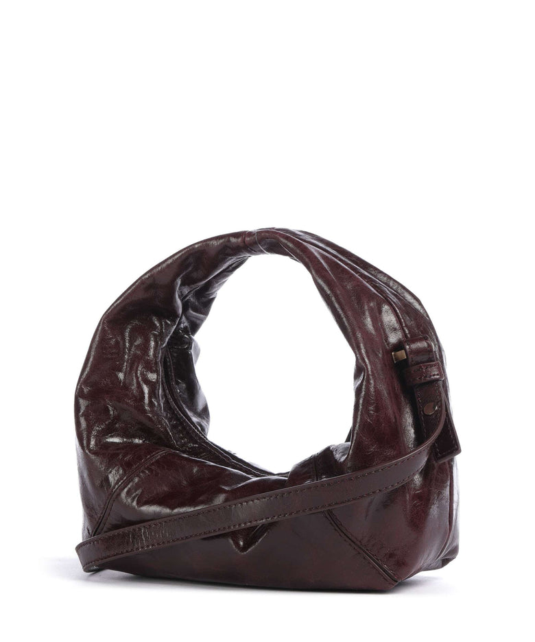 Les Visionnaires Greta Icon Crikle Mini Handbag bordeaux red