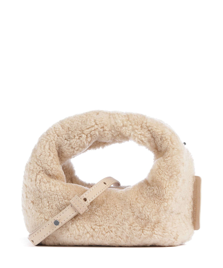 Les Visionnaires Greta Teddy Micro Crossbody bag milky beige