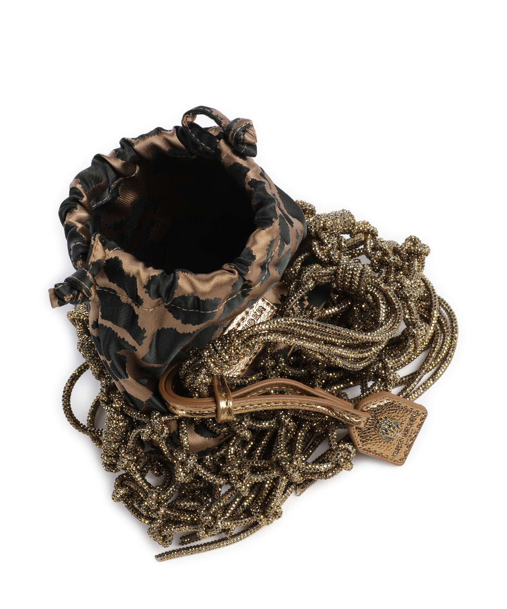 Kurt Geiger Macrame Mini Crystal Crossbody bag bronze