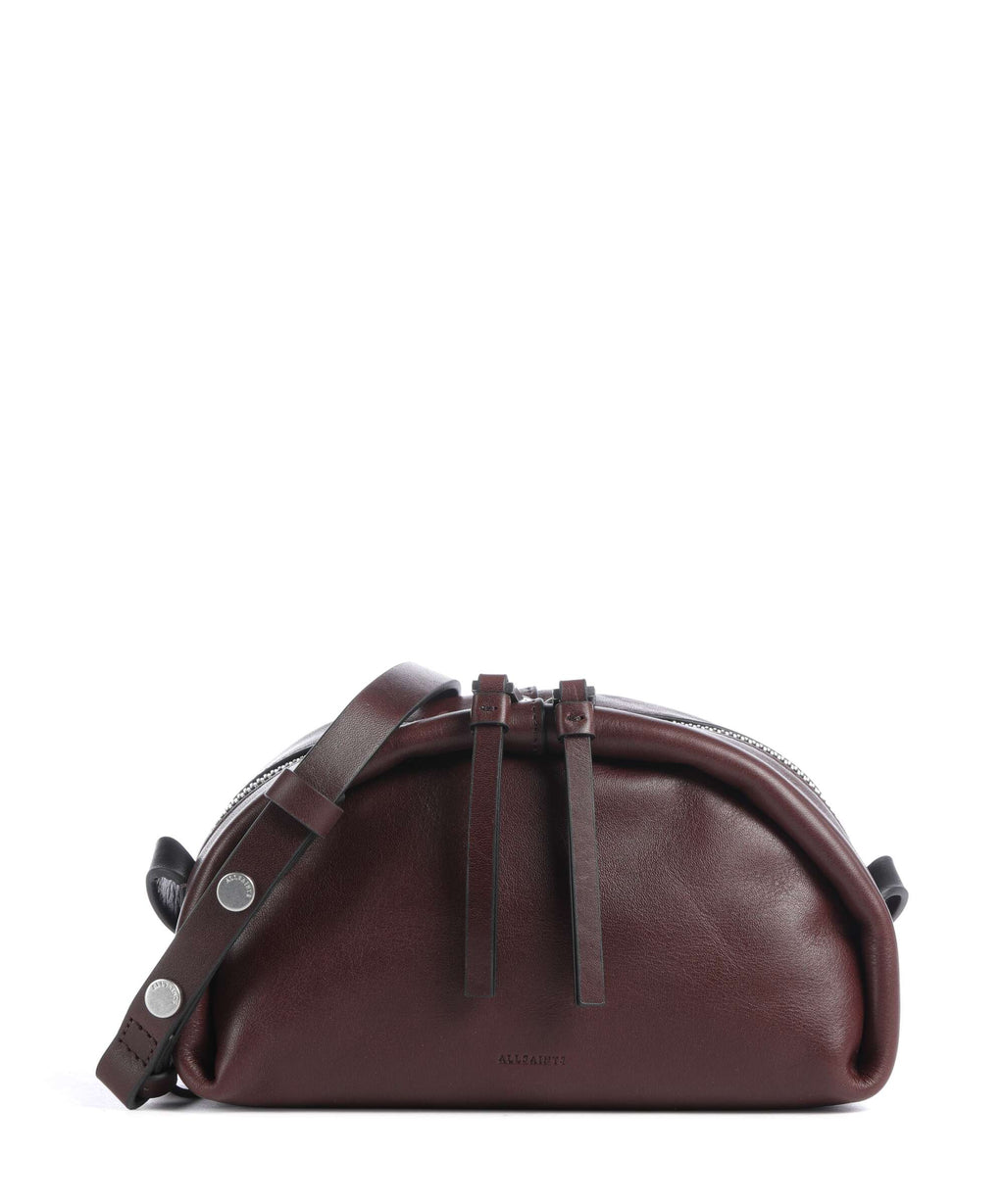 AllSaints Rosalie Arc Crossbody bag burgundy red