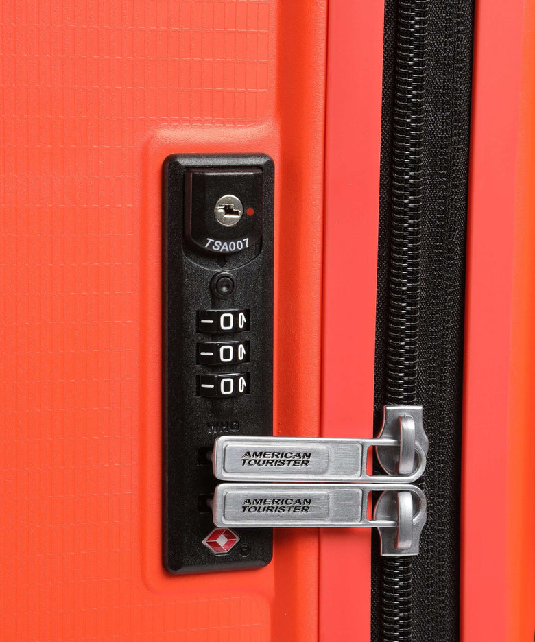 American Tourister Aerostep Spinner (4 wheels) bright orange