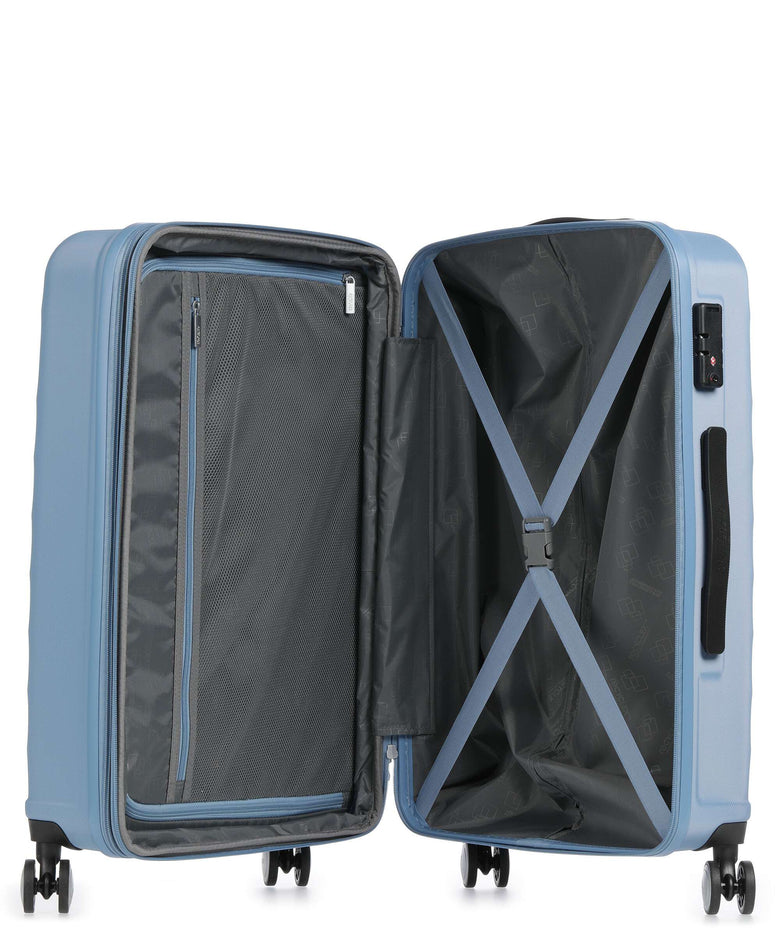 American Tourister Summer Square Spinner (4 wheels) grey blue