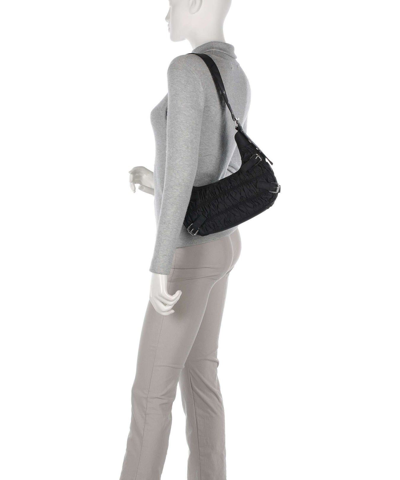 Núnoo Recycled Nylon Alaska Hobo bag black