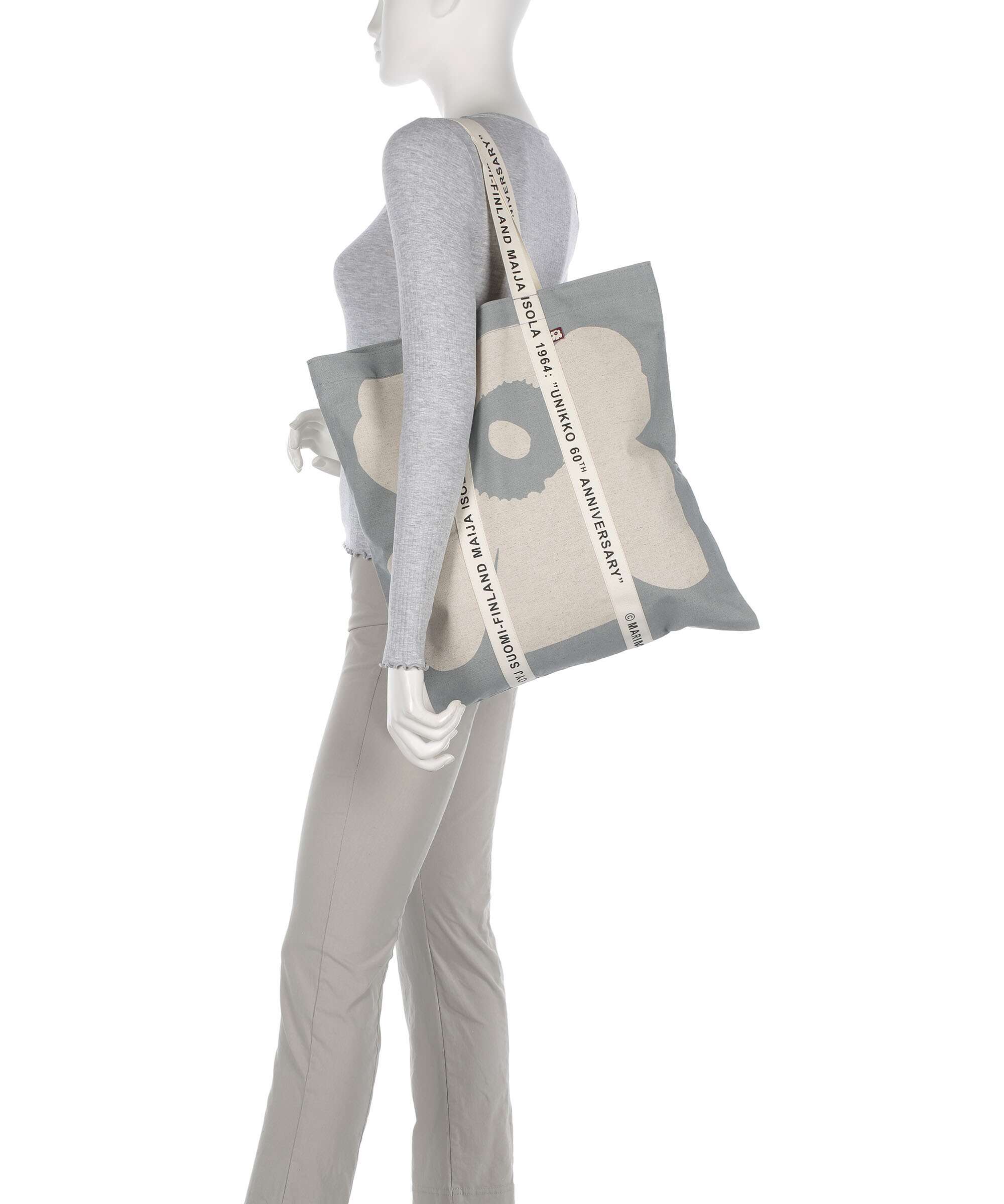 Marimekko Carrier Unikko Midi Tote bag offwhite/grey