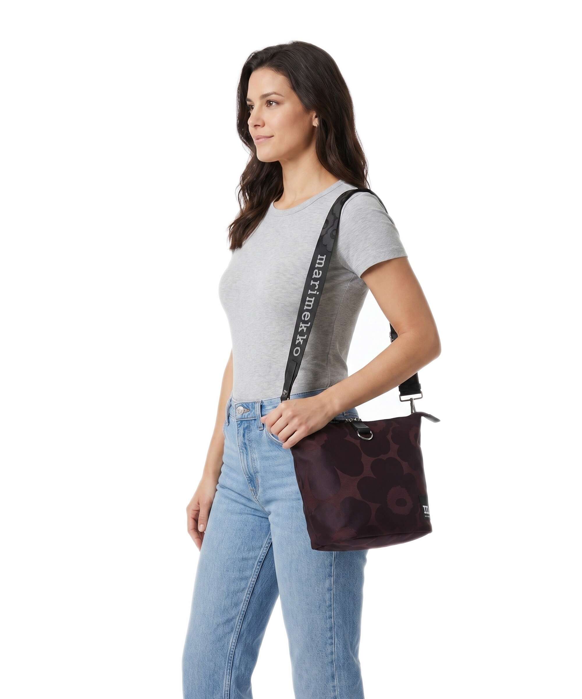 Marimekko Wear All Day Unikko Bucket bag wine red/dark wine