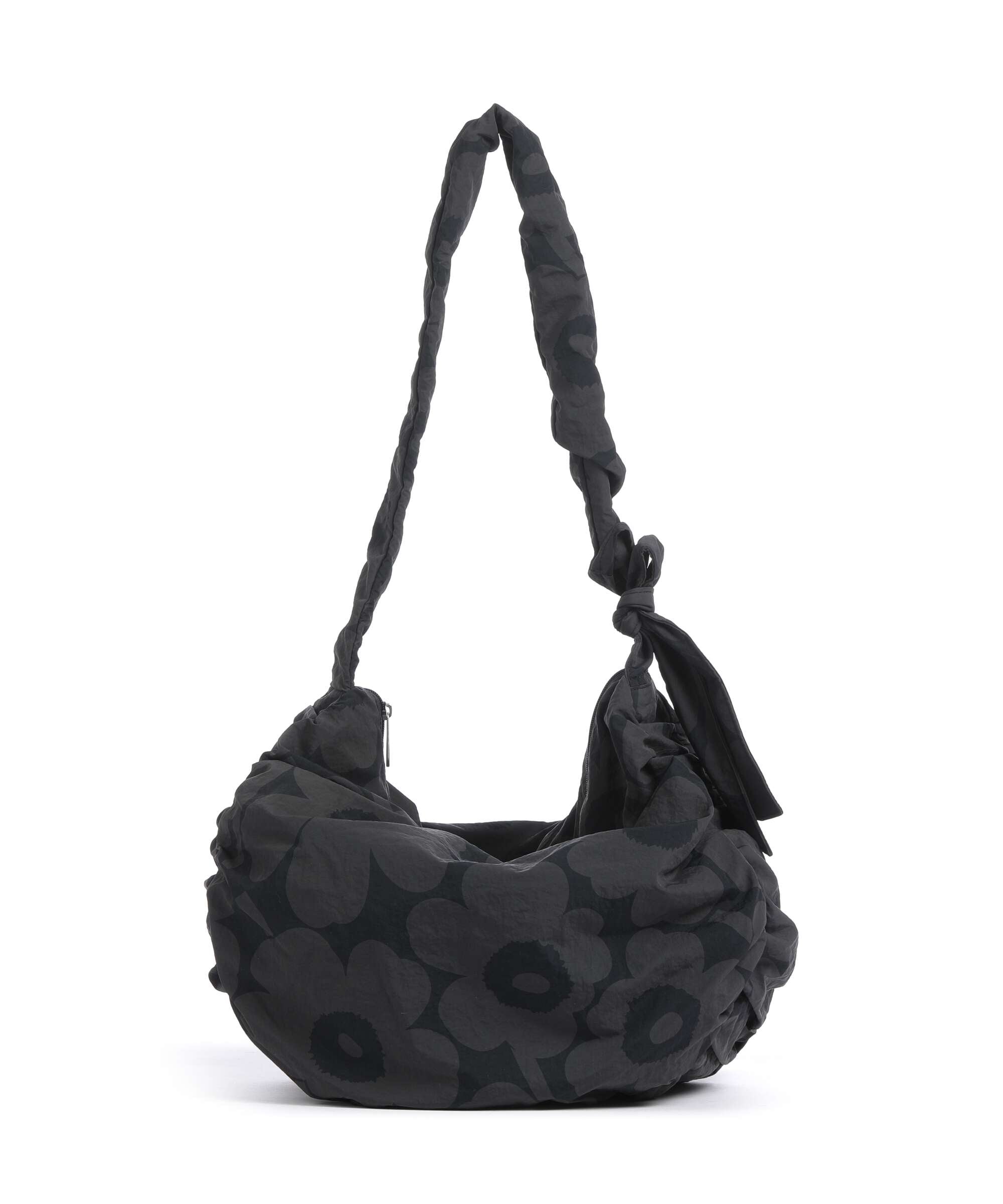 Marimekko Utu L Unikko Hobo bag dark grey/black