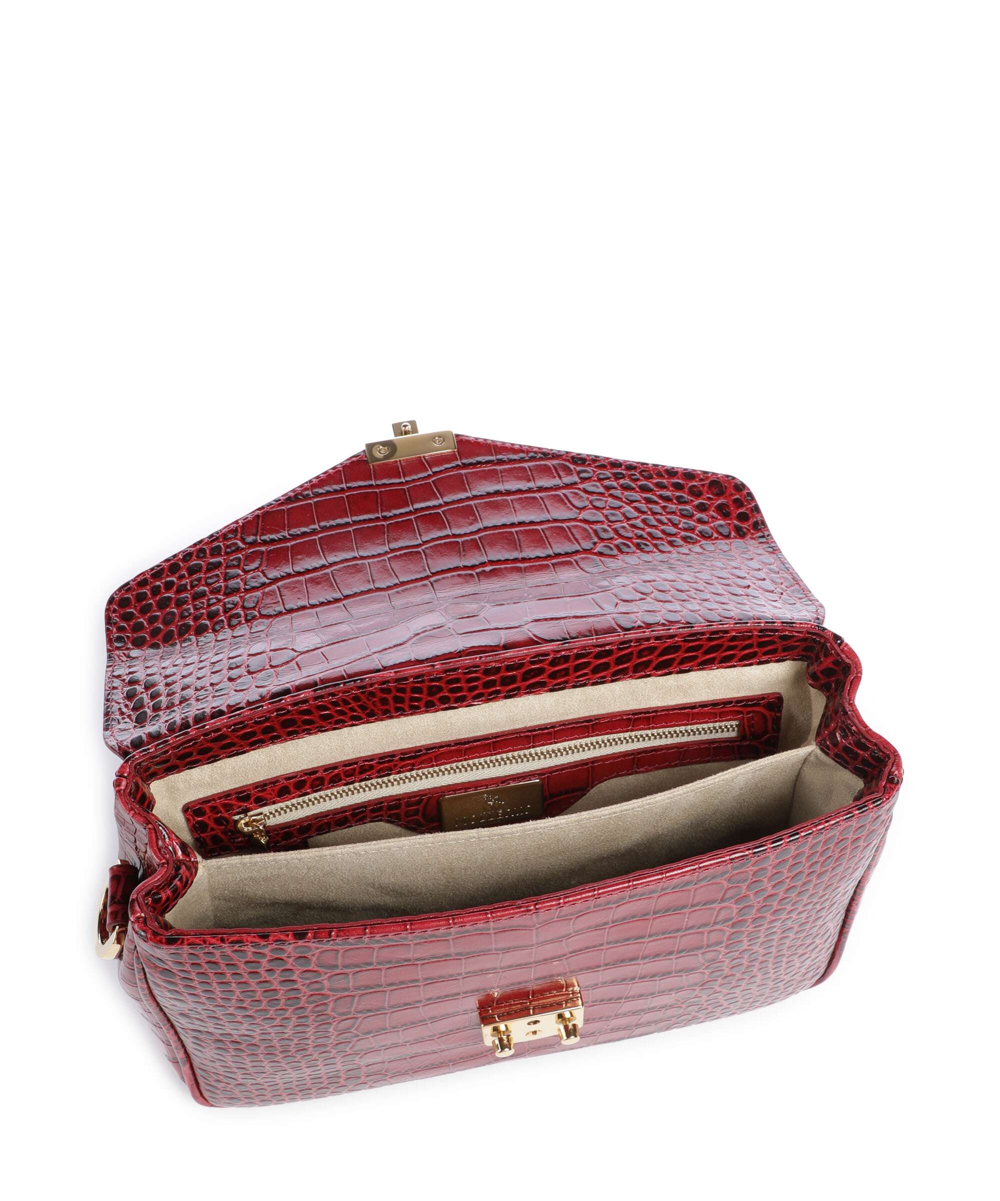 Maison Mollerus Croco Marly Crossbody bag antique rot