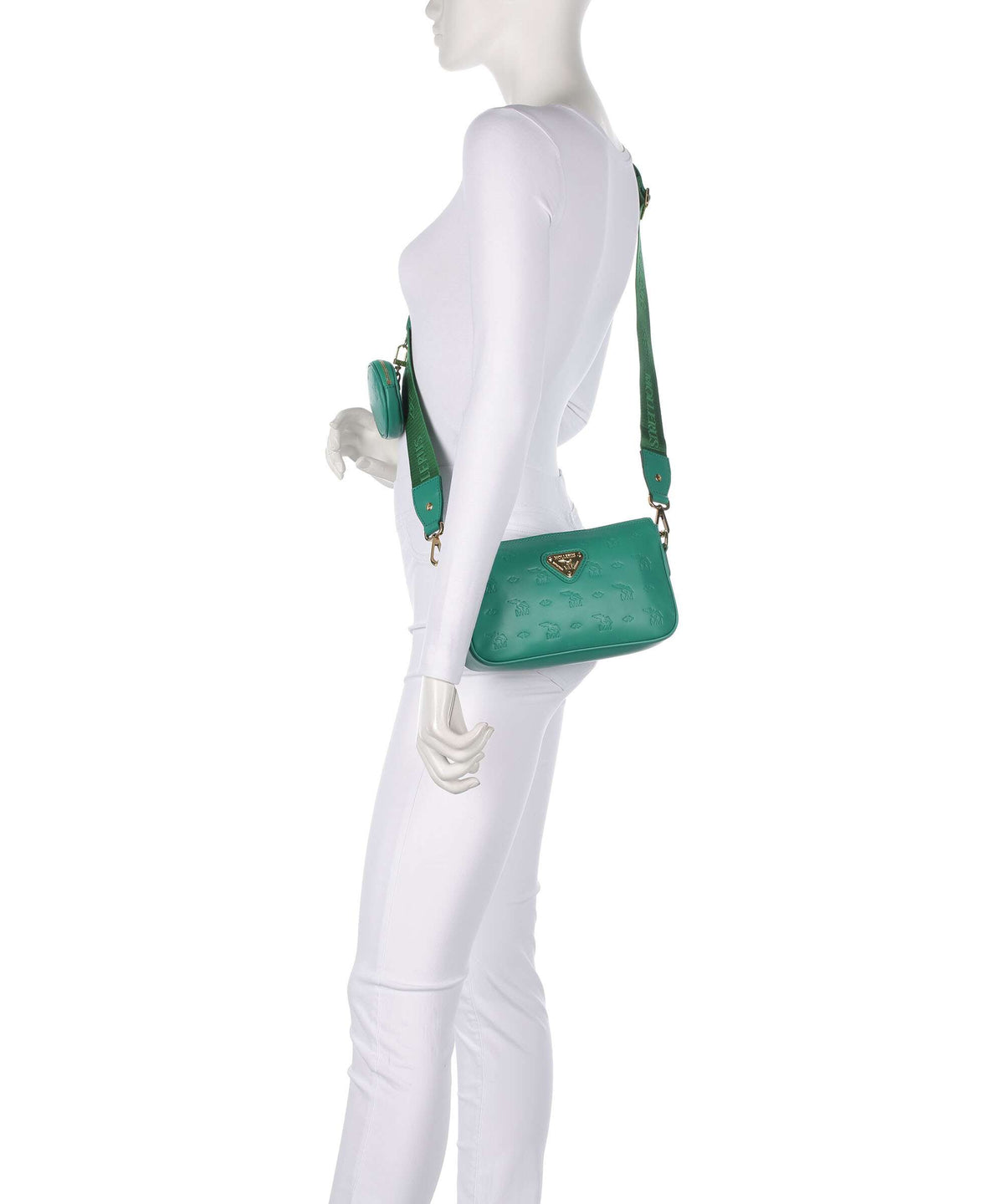 Maison Mollerus Stampato Zell Shoulder bag mint grün