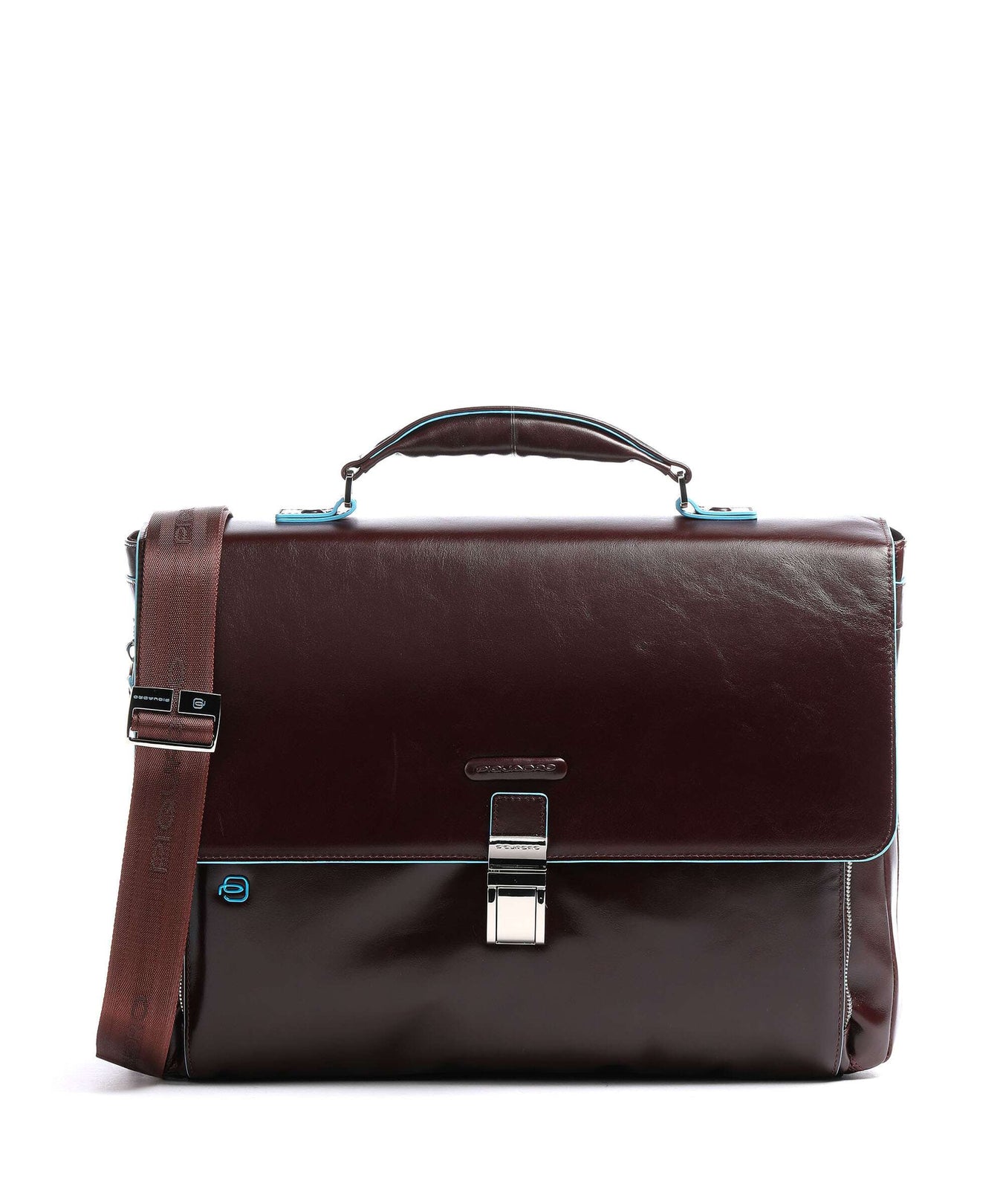 Piquadro Blue Square Briefcase mahogany