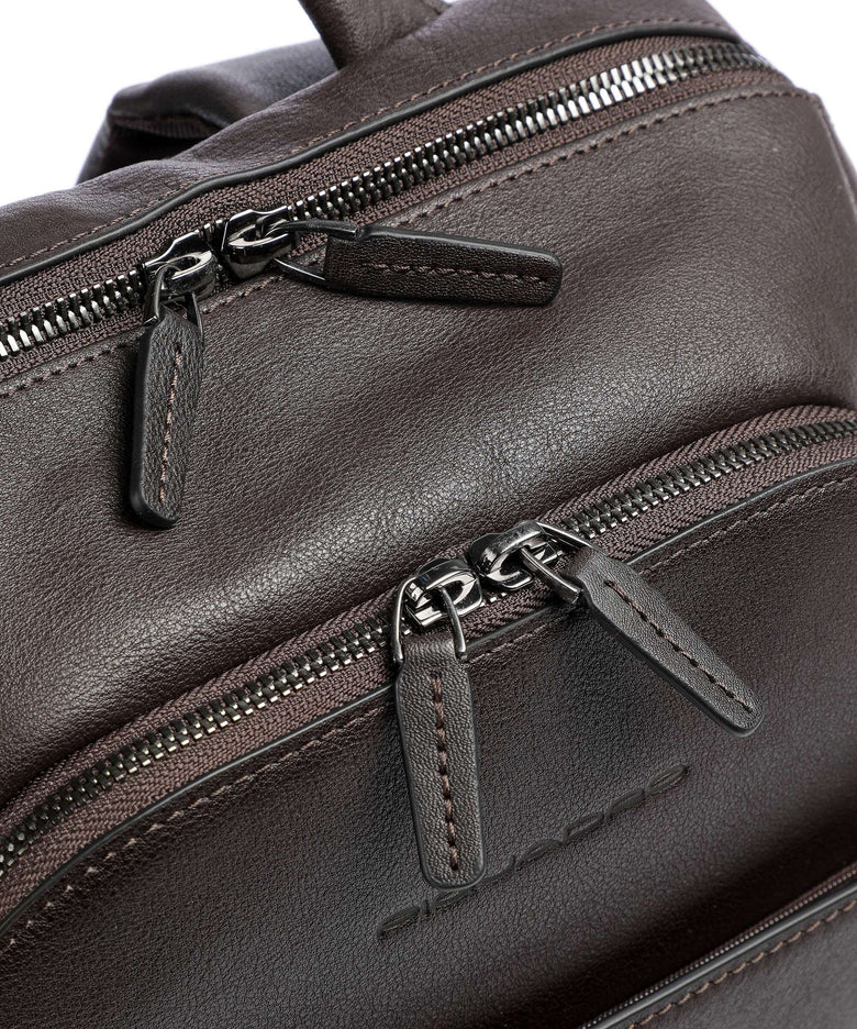 Piquadro Black Square Laptop backpack testa di moro