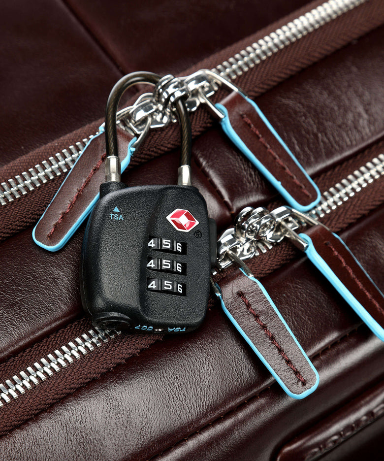 Piquadro Blue Square Rolling briefcase mahogany