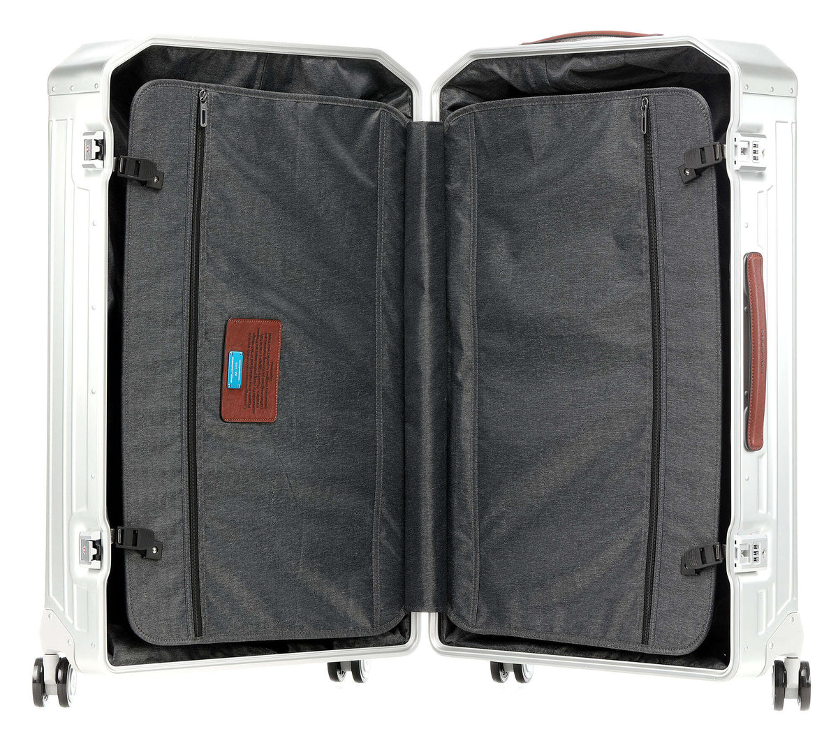 Piquadro Alu Spinner (4 wheels) grey/hide