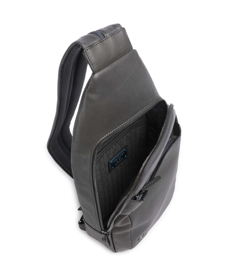 Piquadro Black Square Sling bag blue ocean