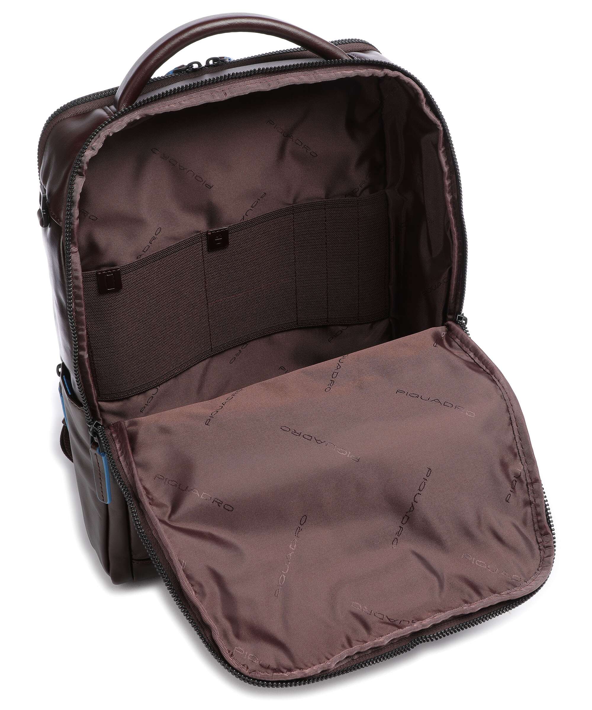 Piquadro Blue Square Revamp Laptop backpack mahogany