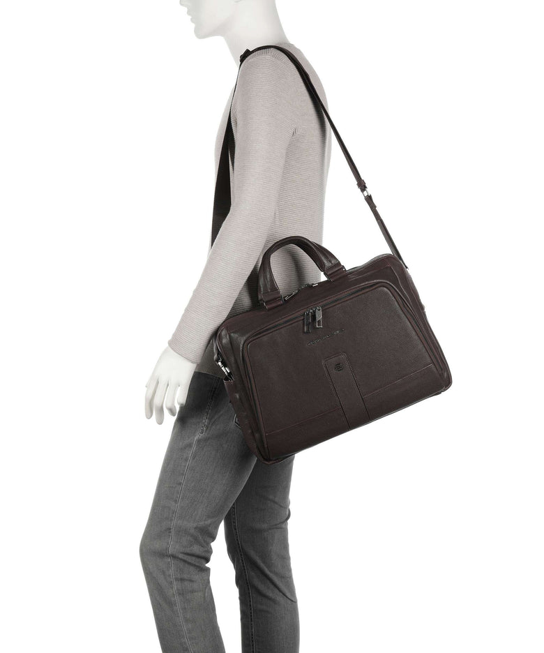 Piquadro Carl 13 Briefcase testa di moro