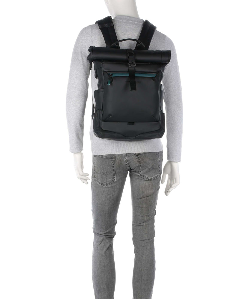 Piquadro Corner 2.0 Rolltop backpack nero