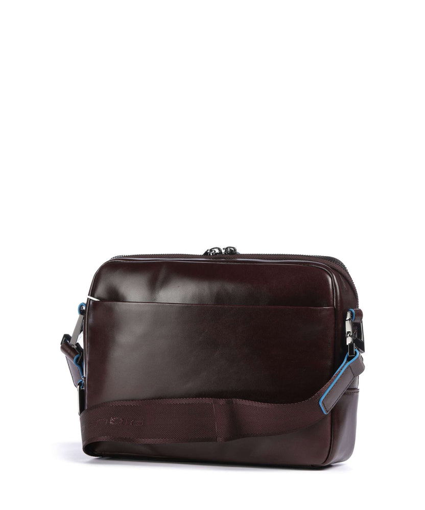 Piquadro Blue Square Crossbody bag mogano