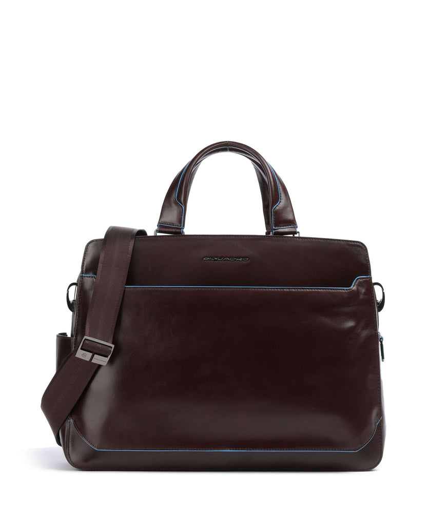 Piquadro Blue Square Briefcase mogano