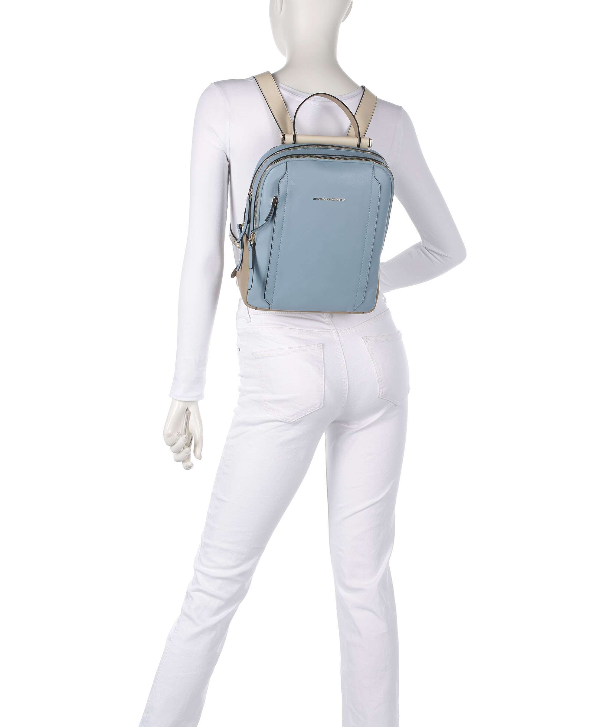Piquadro Circle Backpack light blue/beige