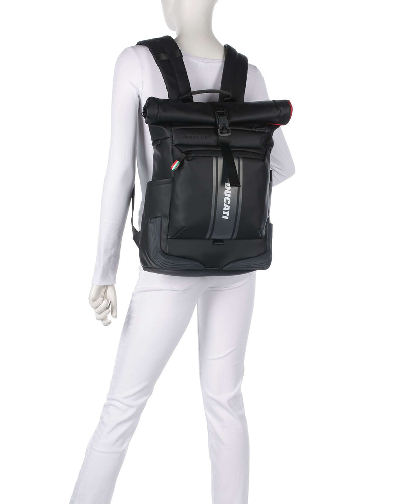 Piquadro Corner Special Ducati Rolltop backpack black