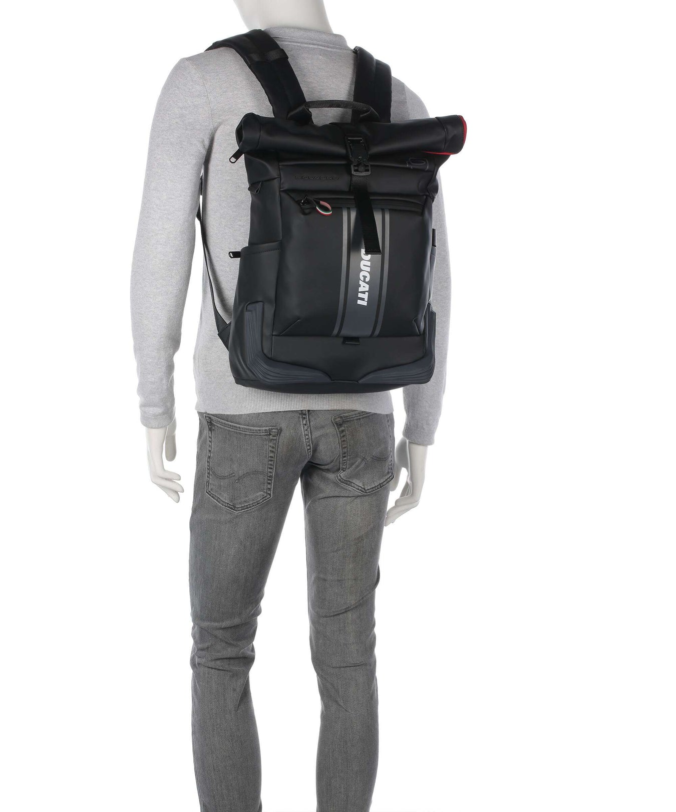 Piquadro Corner Special Ducati Rolltop backpack black