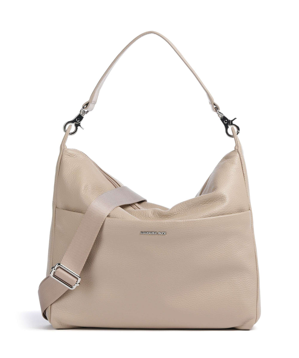 Mandarina Duck Mellow Leather Hobo bag warm taupe