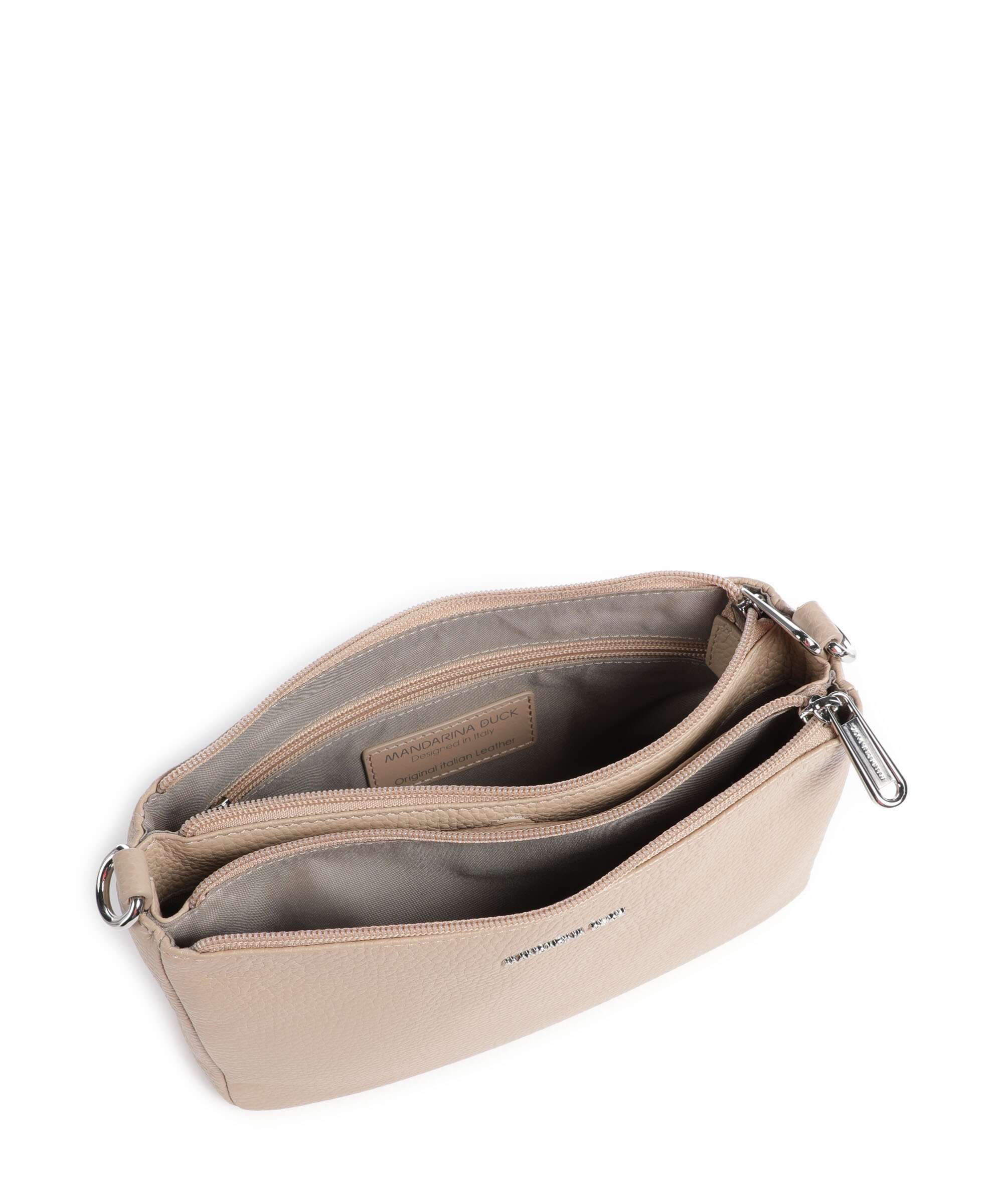 Mandarina Duck Mellow Leather Crossbody bag warm taupe