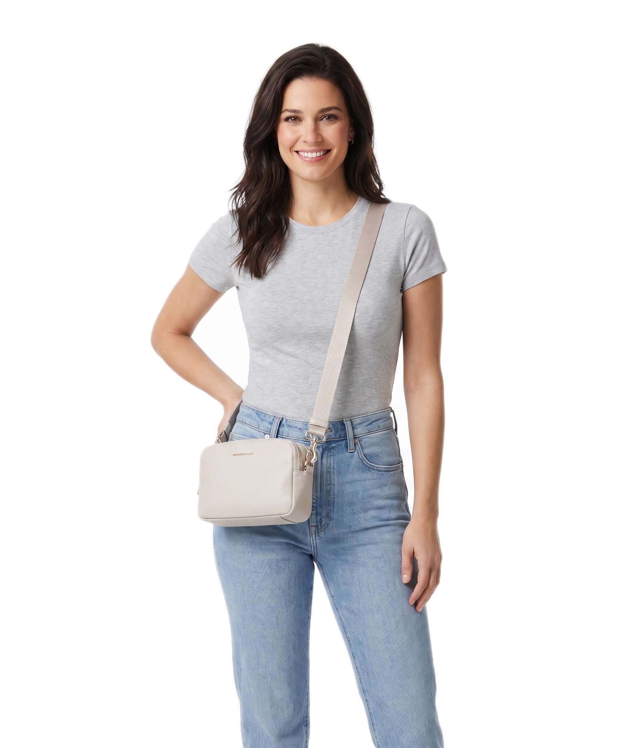 Mandarina Duck Mellow Leather Crossbody bag cocoon