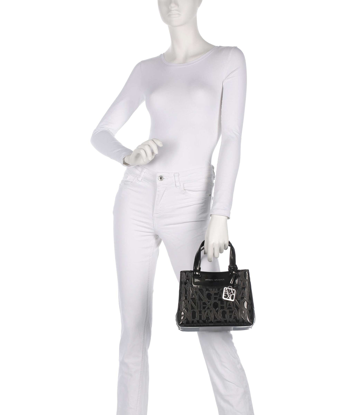 Armani Exchange Liz Patent S Handbag black