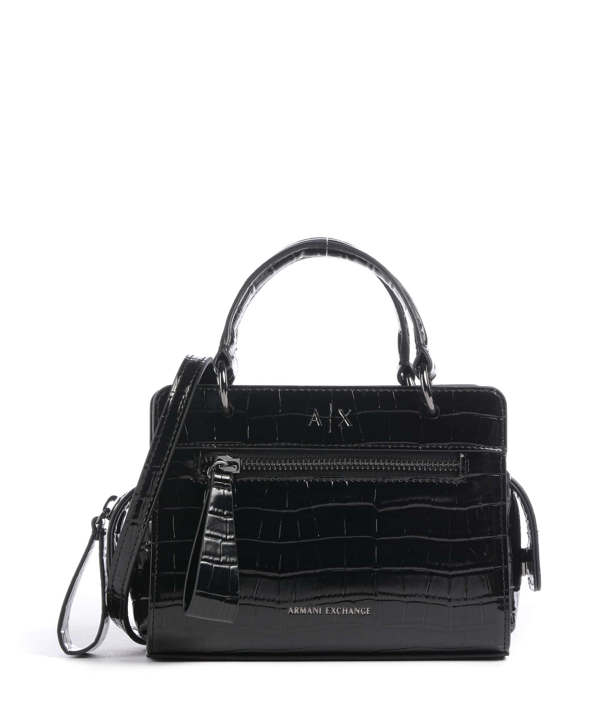 Armani Exchange Diane Mini Croco Crossbody bag black