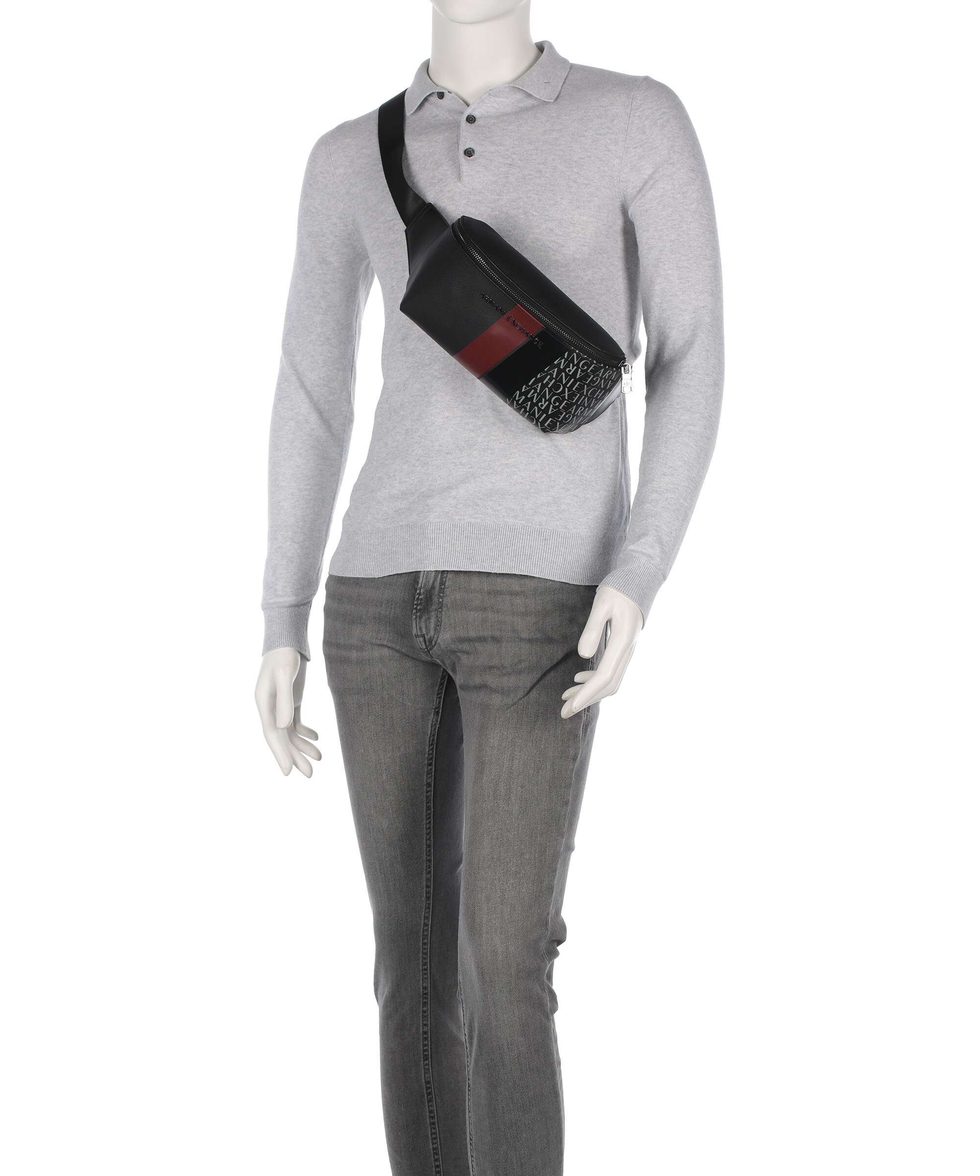 Armani Exchange Dylan Belt bag black/pomegranate/black shiny