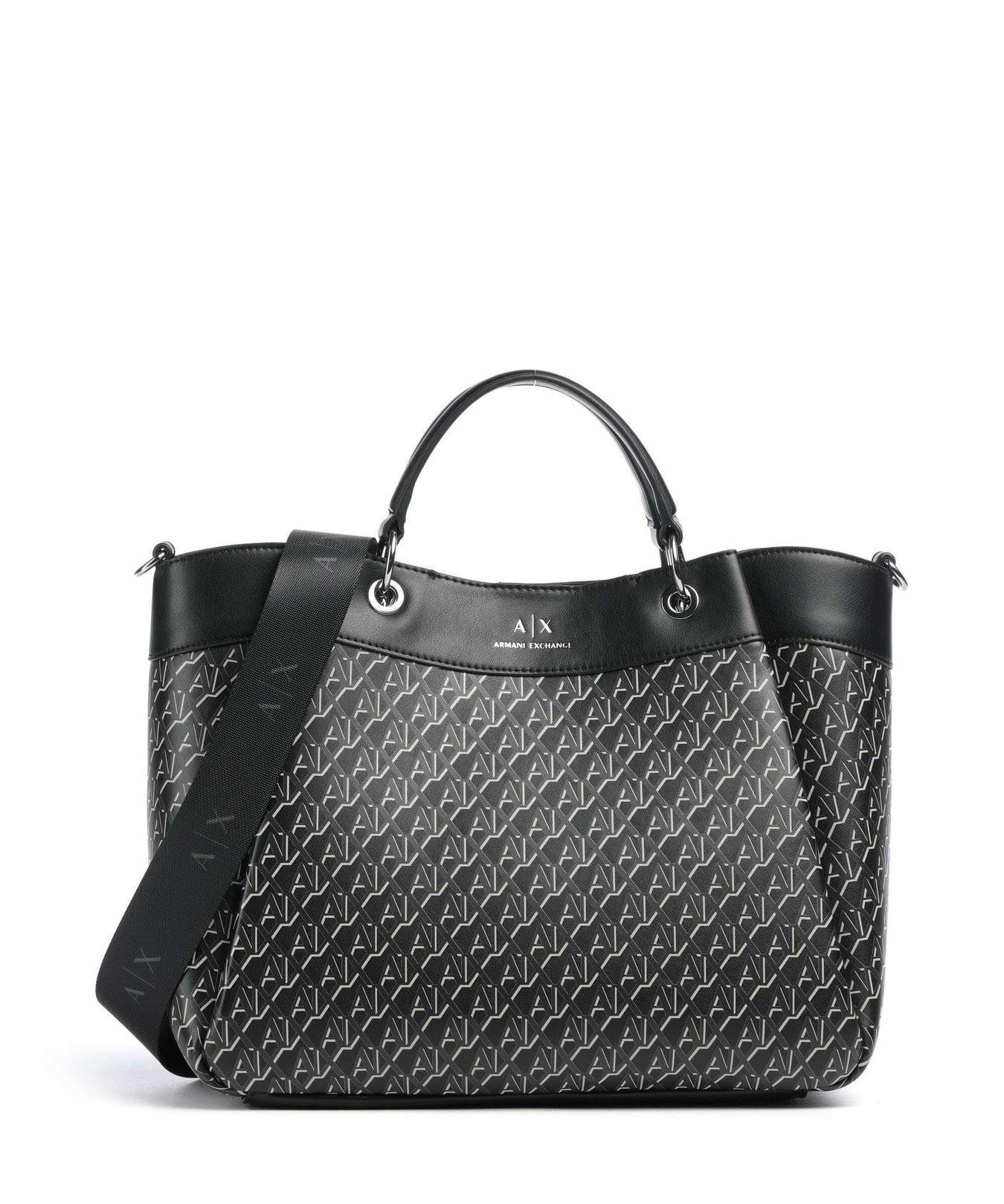 Armani Exchange Wave Monogram L Handbag black