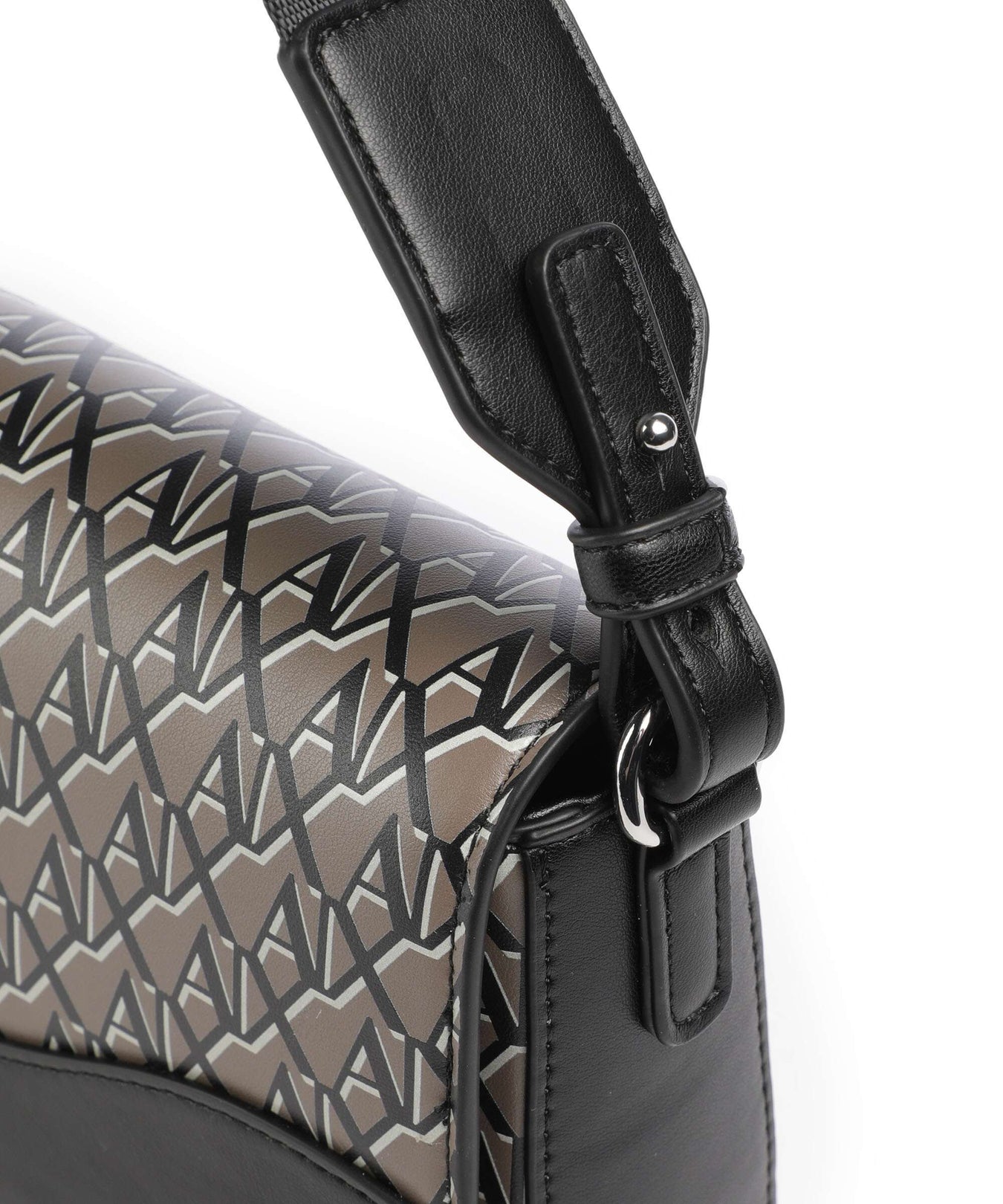 Armani Exchange Wave Monogram Crossbody bag brown bass/black