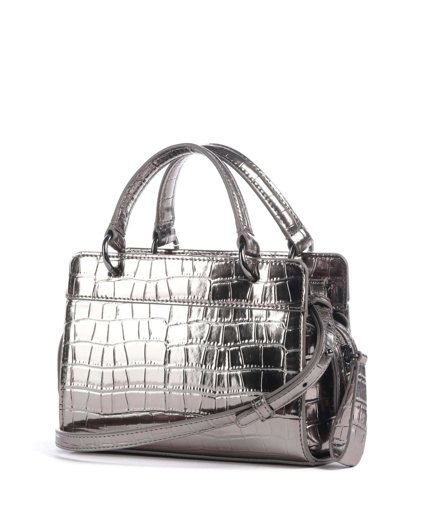 Armani Exchange Diane Mini Croco Crossbody bag gunmetal