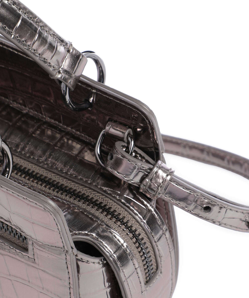 Armani Exchange Diane Mini Croco Crossbody bag gunmetal