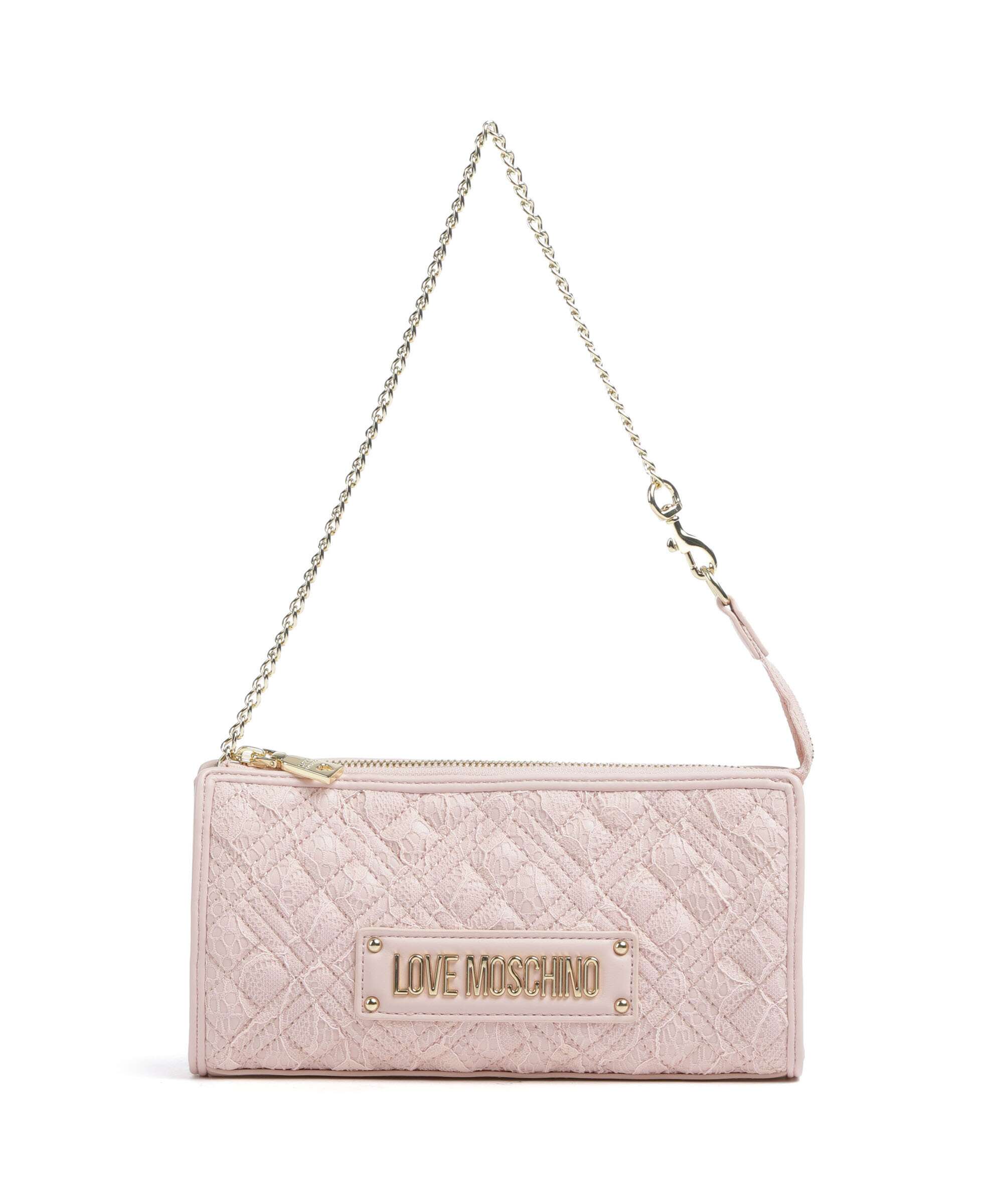 Love Moschino Quilted Lace Shoulder bag cipria/poudre