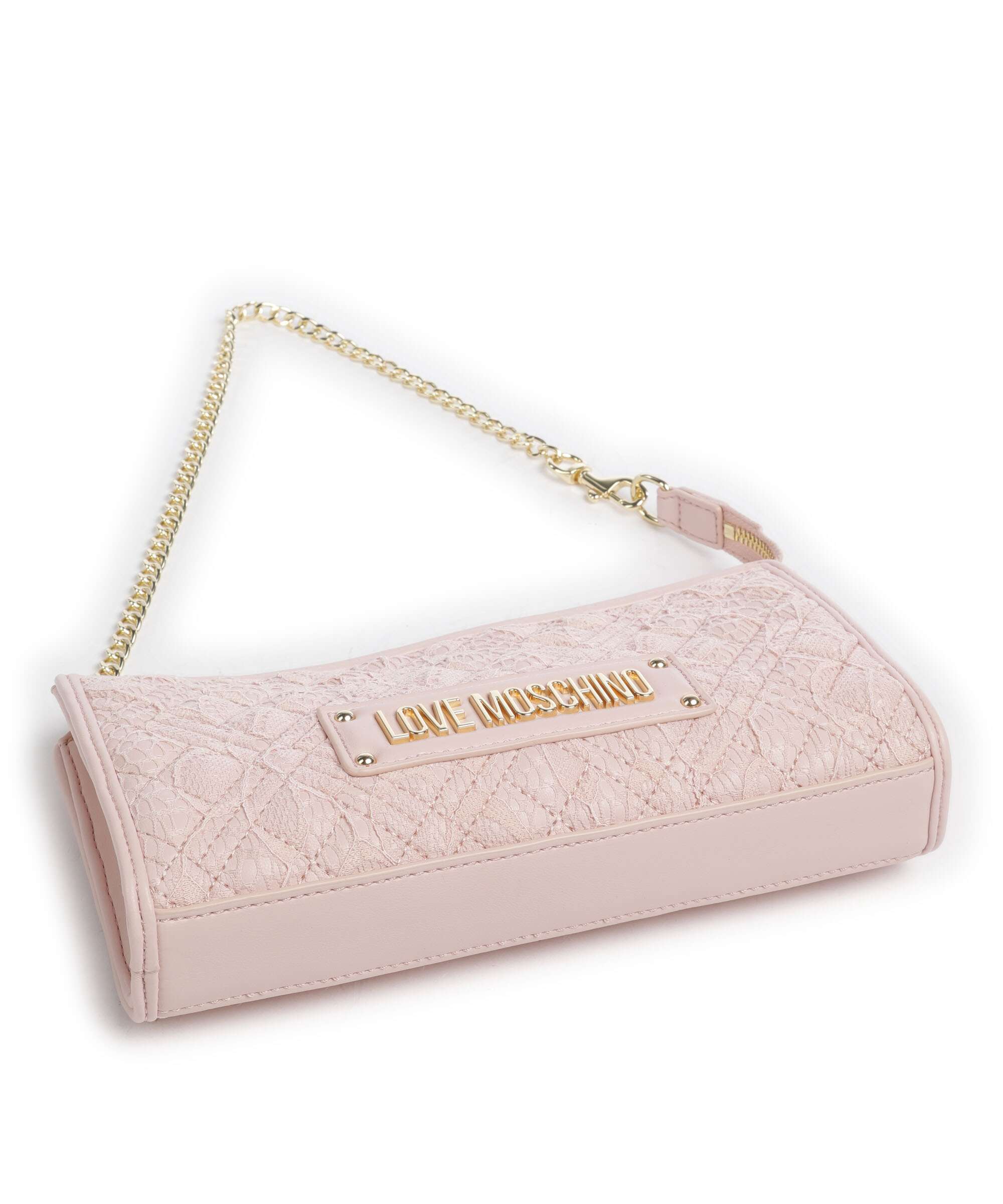 Love Moschino Quilted Lace Shoulder bag cipria/poudre
