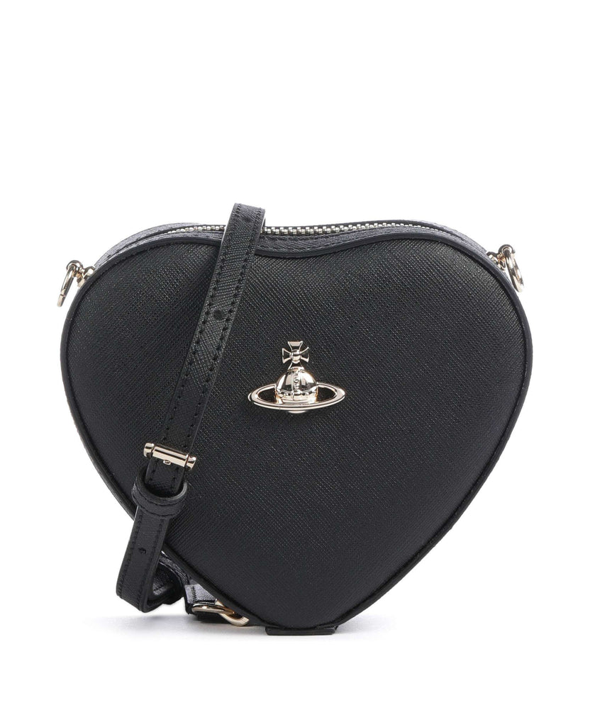 Vivienne Westwood Heart Saffiano Biogreen Mini Crossbody bag black